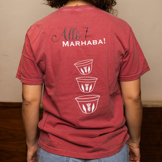 Allô Marhaba Short Sleeve T-Shirt in Red